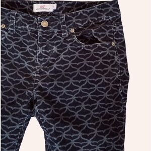 Vineyard Vines Whale Tail Corduroy Pants Black Gray Low Rise 2 Skinny Preppy